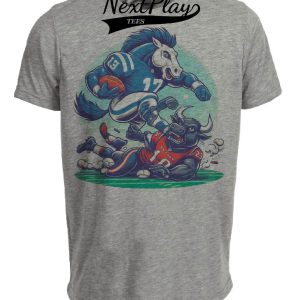 Indianapolis Colts vs. Houston Texans Retro Rivalry Dominant Football Artwork Heather Gray Sublimated T-Shirt