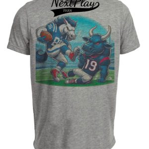 Indianapolis Colts vs. Houston Texans Retro Rivalry Football Kick Artwork Heather Gray Sublimated T-Shirt