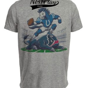 Indianapolis Colts vs. Houston Texans Retro Rivalry Football Spike Artwork Heather Gray Sublimated T-Shirt