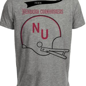 Nebraska Cornhuskers Retro Football Helmet 1967 Artwork Heather Gray Sublimated T-Shirt