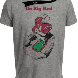 Nebraska Cornhuskers Retro Football 1976 Artwork Heather Gray Sublimated T-Shirt