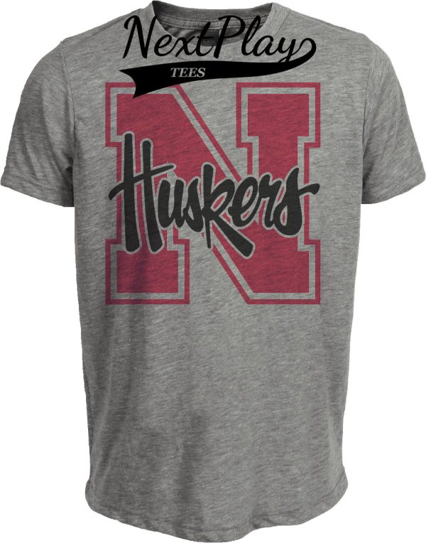 Nebraska Cornhuskers Retro Football 1993 Artwork Heather Gray Sublimated T-Shirt