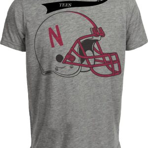 Nebraska Cornhuskers Retro Football Helmet 1982 Artwork Heather Gray Sublimated T-Shirt
