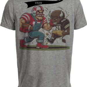 Nebraska Cornhuskers vs. Colorado Retro Rivalry Football 1989 Artwork Heather Gray Sublimated T-Shirt