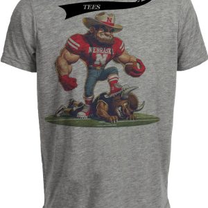Nebraska Cornhuskers vs. Colorado Retro Rivalry Football 1985 Artwork Heather Gray Sublimated T-Shirt