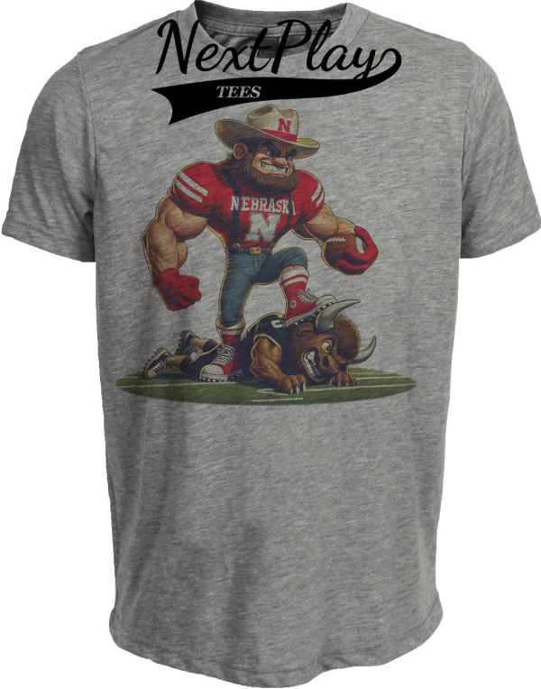 Nebraska Cornhuskers vs. Colorado Retro Rivalry Football 1985 Artwork Heather Gray Sublimated T-Shirt