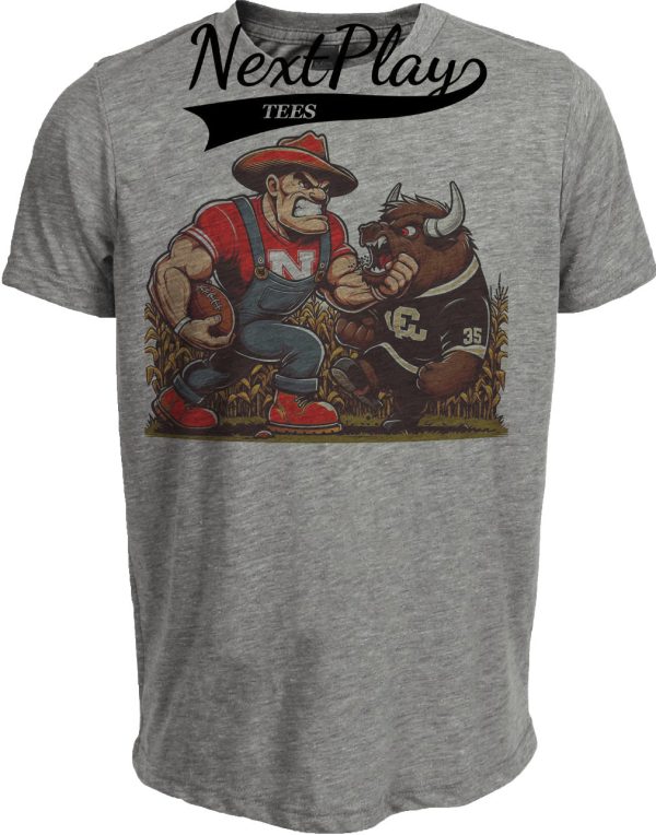 Nebraska Cornhuskers vs. Colorado Retro Rivalry Football 1988 Artwork Heather Gray Sublimated T-Shirt