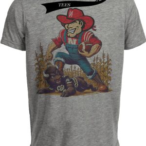 Nebraska Cornhuskers vs. Colorado Retro Rivalry Football 1997 Artwork Heather Gray Sublimated T-Shirt