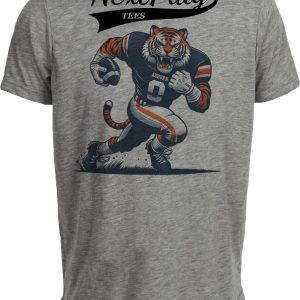 Auburn Tigers Exclusive Retro Football Mascot Mania Artwork Heather Gray Sublimated T-Shirt