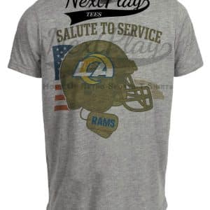 Los Angeles Rams Exclusive Retro Football Service Salute Artwork Heather Gray Sublimated T-Shirt