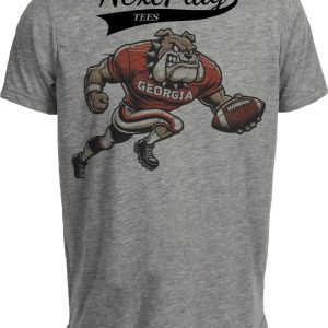 Georgia Bulldogs Exclusive Retro Football UGA Artwork Heather Gray Sublimated T-Shirt