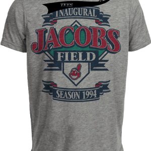Cleveland Indians Retro Jacobs Field Inaugural Season Baseball 1994 Artwork Heather Gray Sublimated T-Shirt