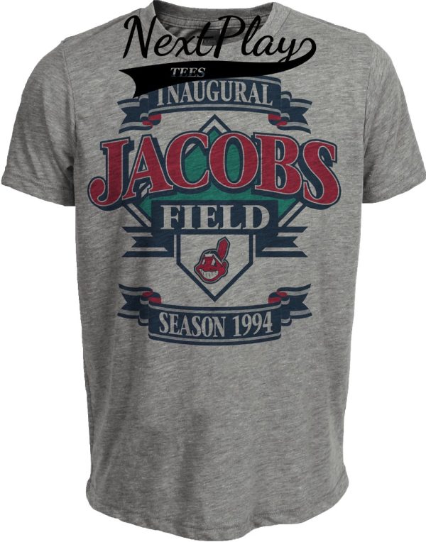 Cleveland Indians Retro Jacobs Field Inaugural Season Baseball 1994 Artwork Heather Gray Sublimated T-Shirt