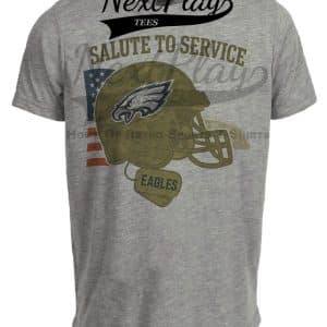 Philadelphia Eagles Exclusive Retro Football Service Salute Artwork Heather Gray Sublimated T-Shirt