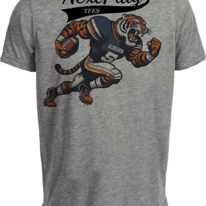 Auburn Tigers Exclusive Retro Football Mascot Artwork Heather Gray Sublimated T-Shirt