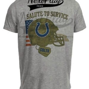 Indianapolis Colts Exclusive Retro Football Service Salute Artwork Heather Gray Sublimated T-Shirt