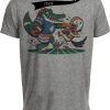 Florida Gators vs. Miami Hurricanes Retro Rivalry Football Mascot 2008 Artwork Heather Gray Sublimated T-Shirt