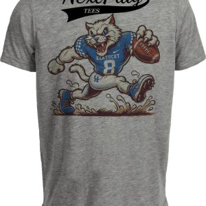 Kentucky Wildcats Exclusive Retro Football Mascot Mania Artwork Heather Gray Sublimated T-Shirt