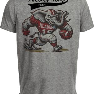 Alabama Crimson Tide Exclusive Retro Football Roll Tide Artwork Heather Gray Sublimated T-Shirt