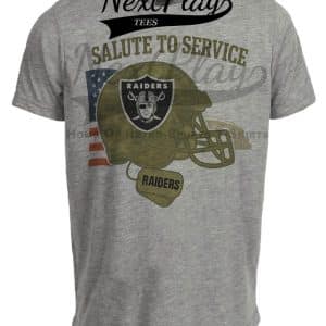Las Vegas Raiders Exclusive Retro Football Service Salute Artwork Heather Gray Sublimated T-Shirt