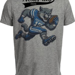 Kentucky Wildcats Exclusive Retro Football Cats Artwork Heather Gray Sublimated T-Shirt