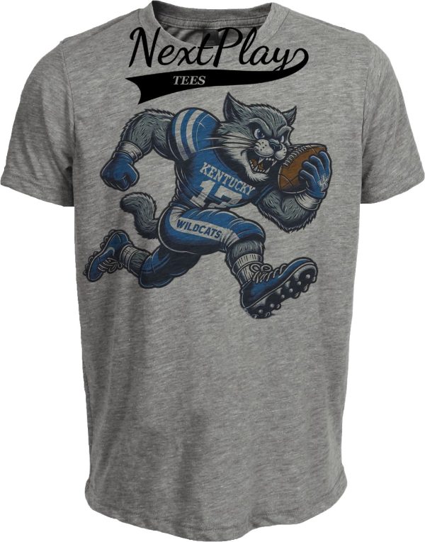 Kentucky Wildcats Exclusive Retro Football Cats Artwork Heather Gray Sublimated T-Shirt