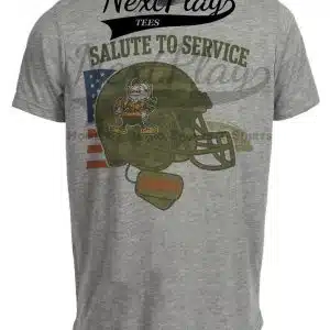 Cleveland Browns Exclusive Retro Football Service Salute Artwork Heather Gray Sublimated T-Shirt