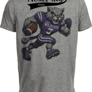 Kansas State Wildcats Exclusive Retro Football Artwork Heather Gray Sublimated T-Shirt