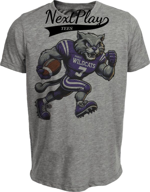 Kansas State Wildcats Exclusive Retro Football Artwork Heather Gray Sublimated T-Shirt