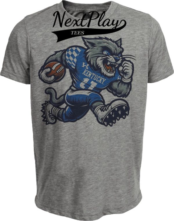 Kentucky Wildcats Exclusive Retro Football Big Blue Artwork Heather Gray Sublimated T-Shirt