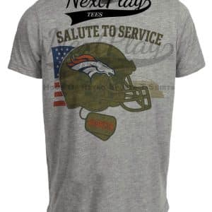 Denver Broncos Exclusive Retro Football Service Salute Artwork Heather Gray Sublimated T-Shirt