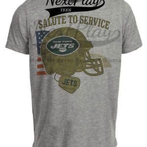 New York Jets Exclusive Retro Football Service Salute Artwork Heather Gray Sublimated T-Shirt