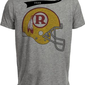 Washington Redskins Retro Football Helmet 1970 Artwork Heather Gray Sublimated T-Shirt