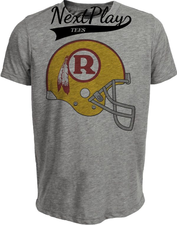 Washington Redskins Retro Football Helmet 1970 Artwork Heather Gray Sublimated T-Shirt
