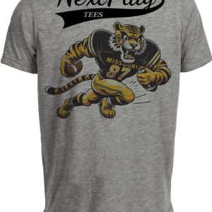Missouri Tigers Exclusive Retro Football Artwork Heather Gray Sublimated T-Shirt