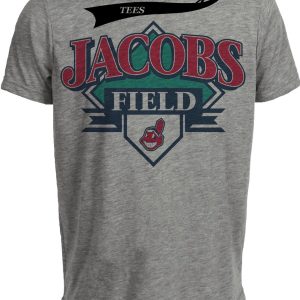 Cleveland Indians Retro Jacobs Field Baseball 1994 Artwork Heather Gray Sublimated T-Shirt
