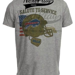 Buffalo Bills Exclusive Retro Football Service Salute Artwork Heather Gray Sublimated T-Shirt