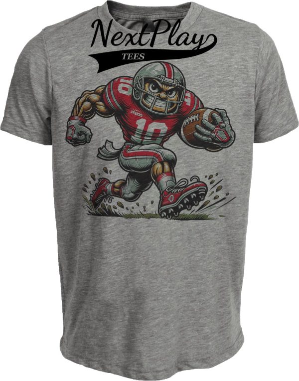 Ohio State Buckeyes Exclusive Retro Football Artwork Heather Gray Sublimated T-Shirt
