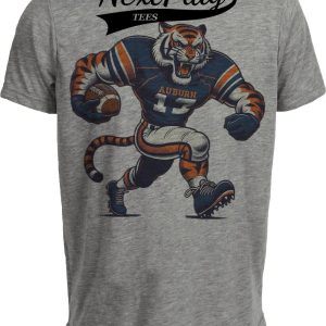 Auburn Tigers Exclusive Retro Football War Eagle Artwork Heather Gray Sublimated T-Shirt