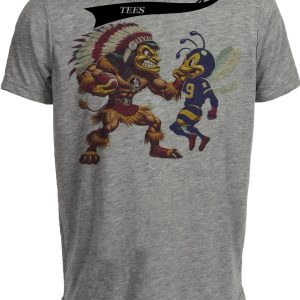 Florida State Seminoles vs. Georgia Tech Yellow Jackets Retro Rivalry Football Artwork Heather Gray Sublimated T-Shirt