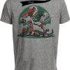 Miami Hurricanes vs. Florida Gators Retro Rivalry Football Mascot 1989 Artwork Heather Gray Sublimated T-Shirt