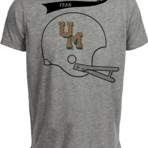 Miami Hurricanes Retro Football Helmet 1970 Artwork Heather Gray Sublimated T-Shirt