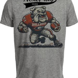Georgia Bulldogs Exclusive Retro Football Artwork Heather Gray Sublimated T-Shirt
