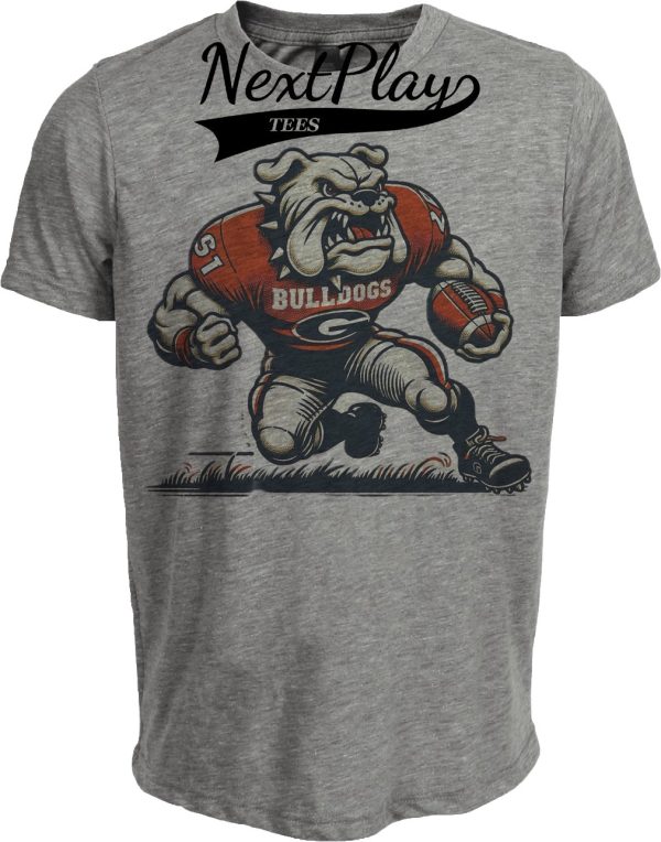 Georgia Bulldogs Exclusive Retro Football Artwork Heather Gray Sublimated T-Shirt
