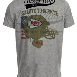 Kansas City Chiefs Exclusive Retro Football Service Salute Artwork Heather Gray Sublimated T-Shirt