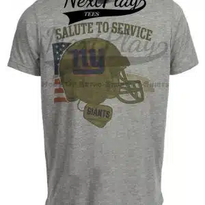 New York Giants Exclusive Retro Football Service Salute Artwork Heather Gray Sublimated T-Shirt
