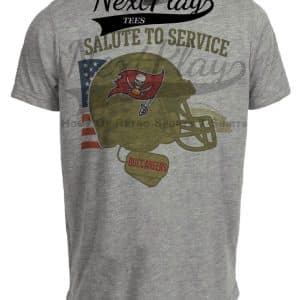 Tampa Bay Buccaneers Exclusive Retro Football Service Salute Artwork Heather Gray Sublimated T-Shirt