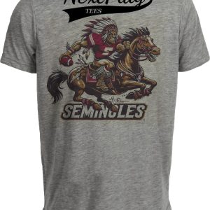 Florida State Seminoles Exclusive Retro Football Renegade Artwork Heather Gray Sublimated T-Shirt