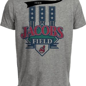 Cleveland Indians Retro Jacobs Field Baseball 1995 Artwork Heather Gray Sublimated T-Shirt