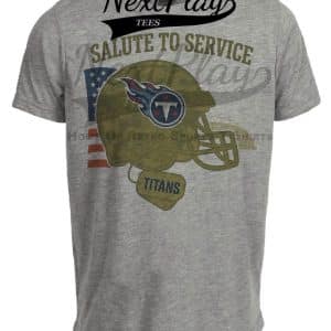 Tennessee Titans Exclusive Retro Football Service Salute Artwork Heather Gray Sublimated T-Shirt